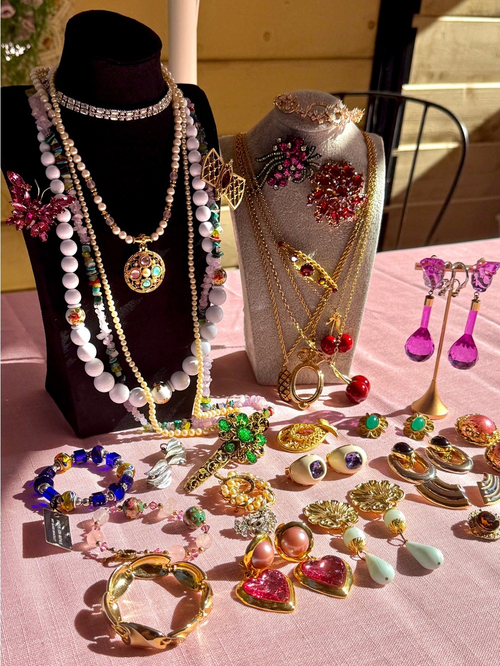 Signed Vintage Jewelry Lot Trifari KJL 1928 Carolee Ultra Sterling 32+ Pieces